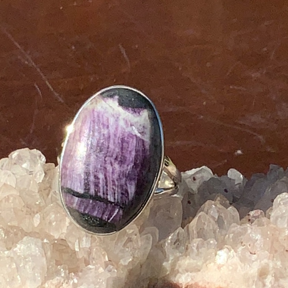 NATURAL KAMMERERITE 925 STERLING SILVER RING, SIZE 7.5